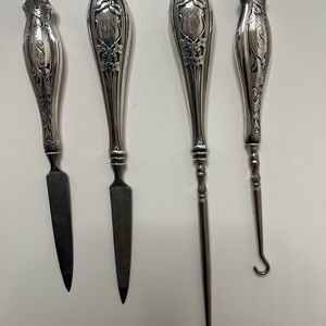 Tiffany co Vintage silver 4 pcs nail button hook and nail file